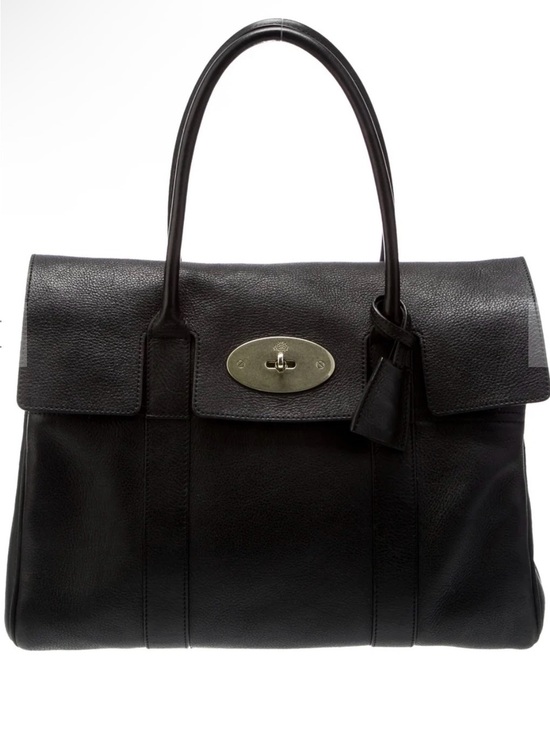 Mulberry Handbags - Mulberry Black Leather Satchel with Gold Turn-Lock